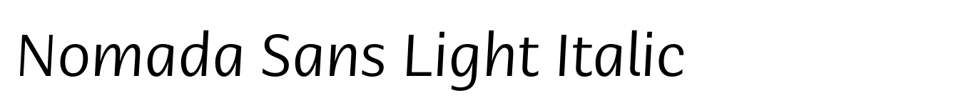 Nomada Sans Light Italic